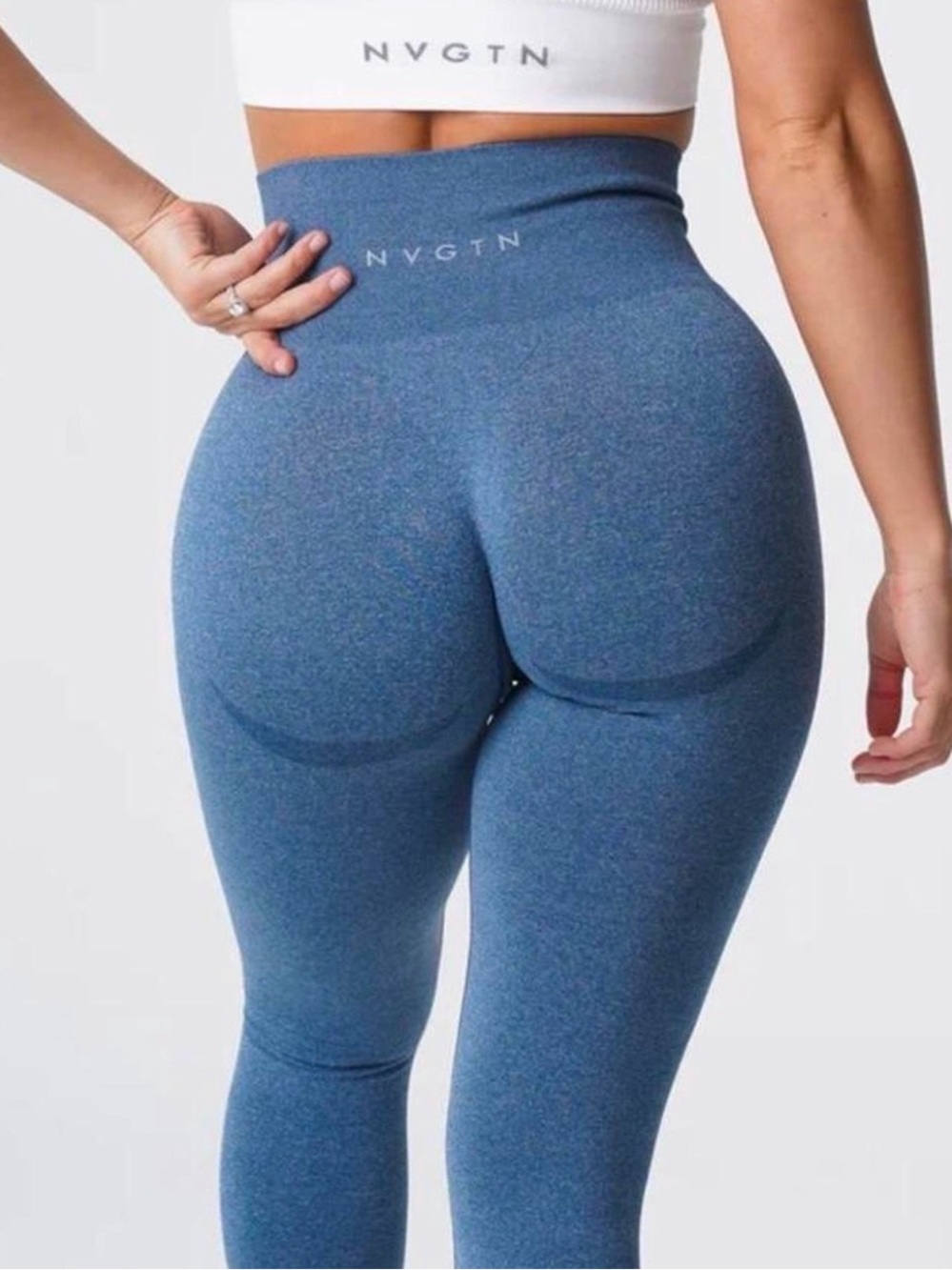 NVGTN Sculpting High-Waist Leggings in Heather Blue